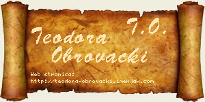 Teodora Obrovački vizit kartica